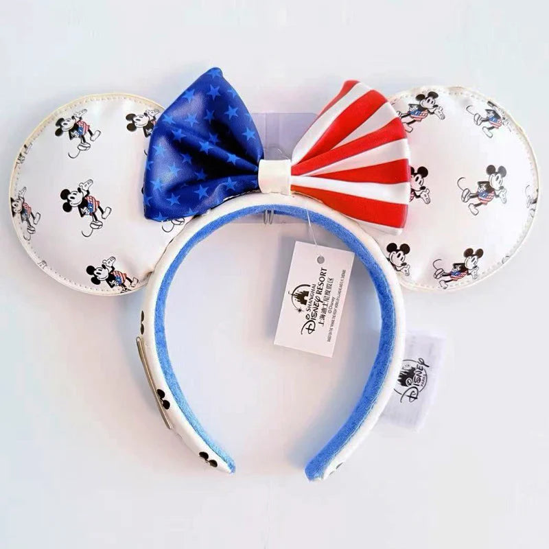 Disney Princess Headband Mickey Ear Rapunzel Sequin Bow Hair Hoop Birthday Gift Girl Accessories Halloween Gift Christmas Jack