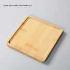 Multi Bamboo Tray Wood Saucer Flower Pot Tray Cup Pad Coaster Plate Kitchen Decorative Plate Creative Coaster Coffee Cup Mat