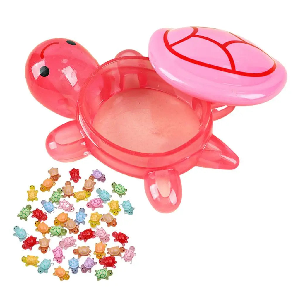 1PC Night Glow Large Turtle+100pcs Mini Luminous Turtles Figurines Resin Craft Glowing Turtle Storage Ornament Landscape Desktop