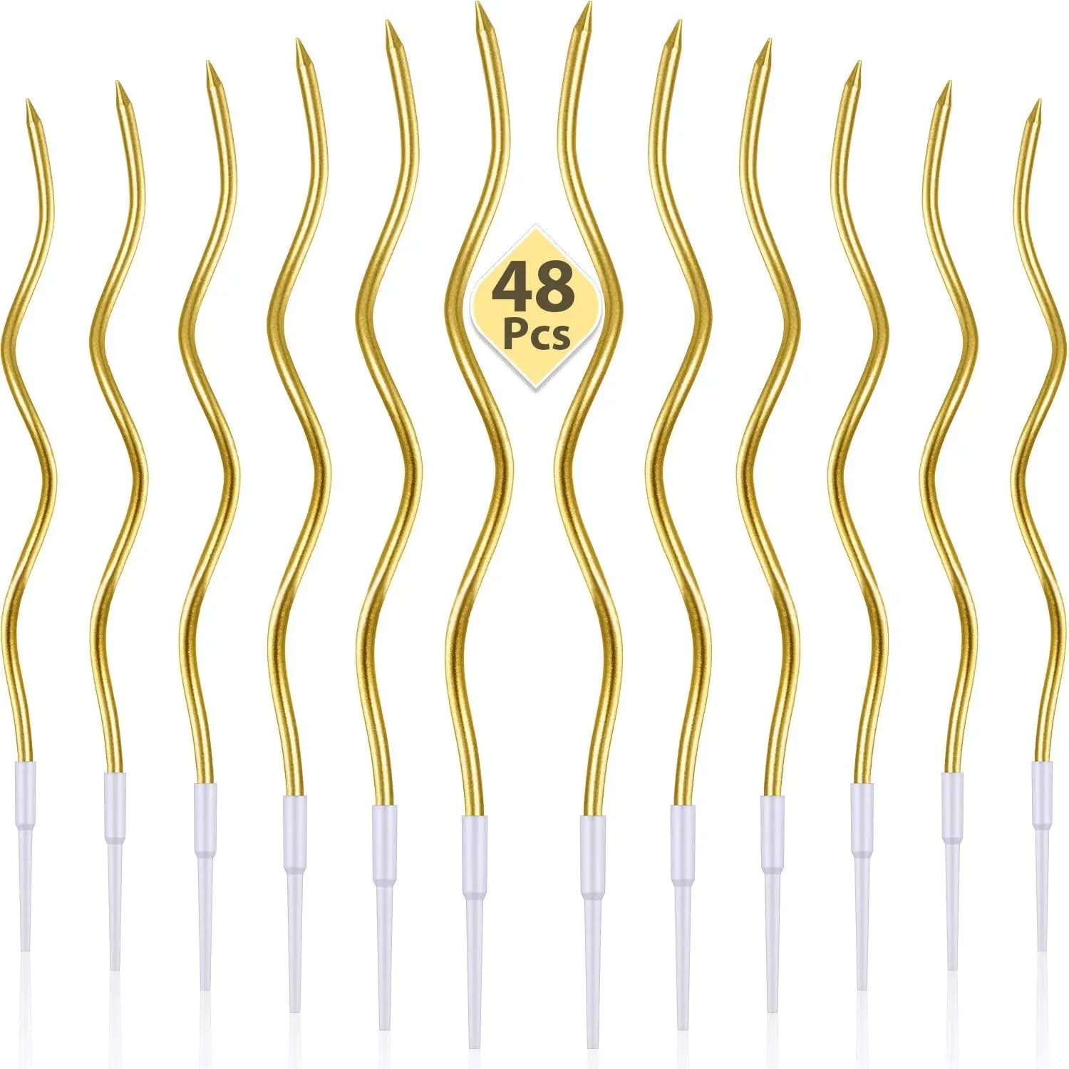 6/12/48pcs/1case Birthday Candles Spiral Cake Candles  Long Thin Cake Candles For Wedding Party And Cake Decoration