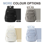 Casual Nylon Backpack, Backpack for Women, Multi-Pocket Design in Light Blue Durable for School, High School and College Bookbag