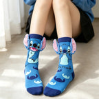 New Style Funny Disney Stitch Cartoon Anime Cartoon Character Personalized Novelty Socks Men Women Breathable Cotton Stocking