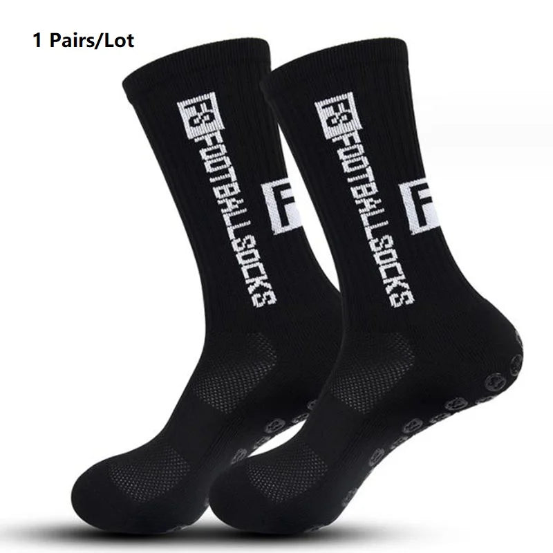 1 Pair Non Slip Soccer Socks Men Non Skid Grip Football Basketball Sport Cycling Socks 2025 New