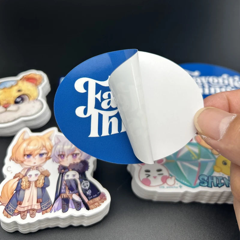 100pcs Custom Stickers Labels With Logo NameText Waterproof glossy film Die Cut Vinyl Personalized For Business logo