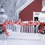 1pc 190cm Artificial Cranberry Vine, Christmas - Suitable for Dining Table, New Year Celebration, Engagement Party Decor