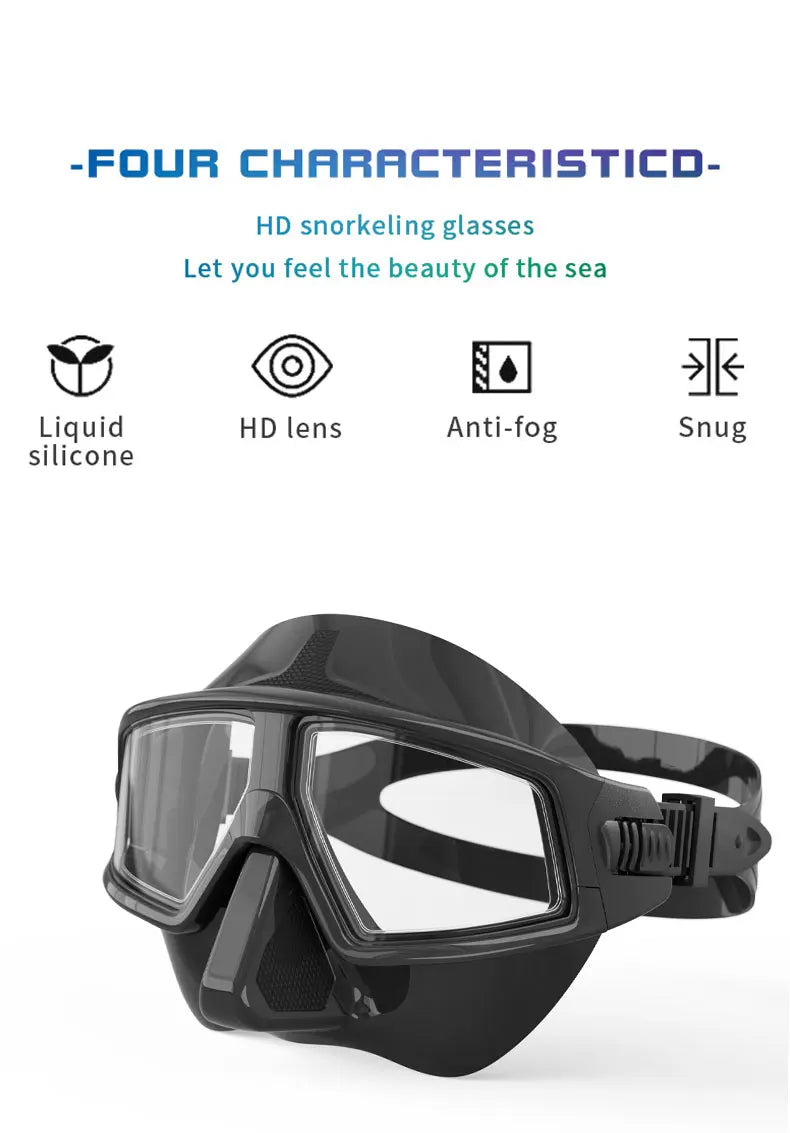 Professional Adult Scuba Diving Mask Set – HD Anti-Fog Lens, UV Protection, Adjustable Snorkeling & Swimming Goggles for Divers