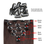 WIGSIN 24Inch Synthetic 7Pcs/set Long Straight Hair Extension 16Clips Hairstyle Black Blonde Hairpiece for Women