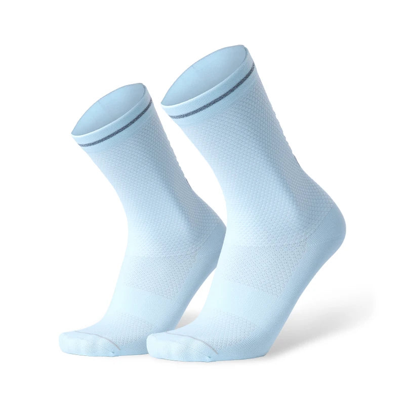 INBIKE Summer Cycling Socks Men Sports Compression Running Socks Biking Socks Crew Length Breathable Basketball Football Socks