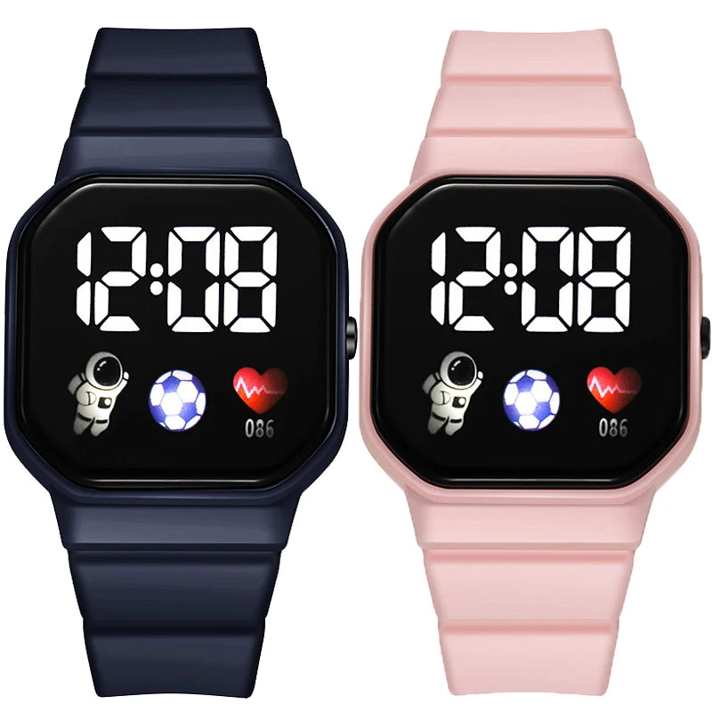 Kids Football LED Digital Sports Watch – Silicone Wristwatch