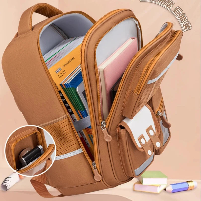 Capybara Children School Bags For Boys Girls Kids Alleviate Burden Protecting Spine Widen Straps School Backpack School Book Bag