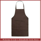 Adjustable Cooking Apron Unisex  Household Solid Color Chef Waiter Barbecue Hairdresser Adult Pocket Apron Kitchen Supplies Tool