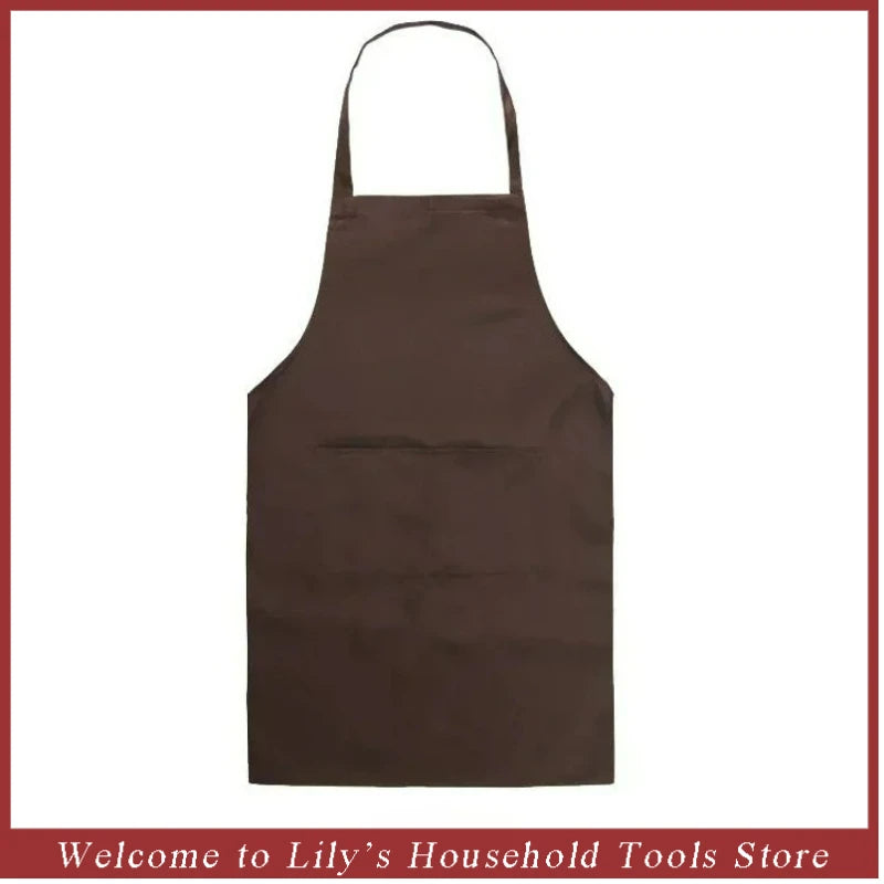 Adjustable Cooking Apron Unisex  Household Solid Color Chef Waiter Barbecue Hairdresser Adult Pocket Apron Kitchen Supplies Tool