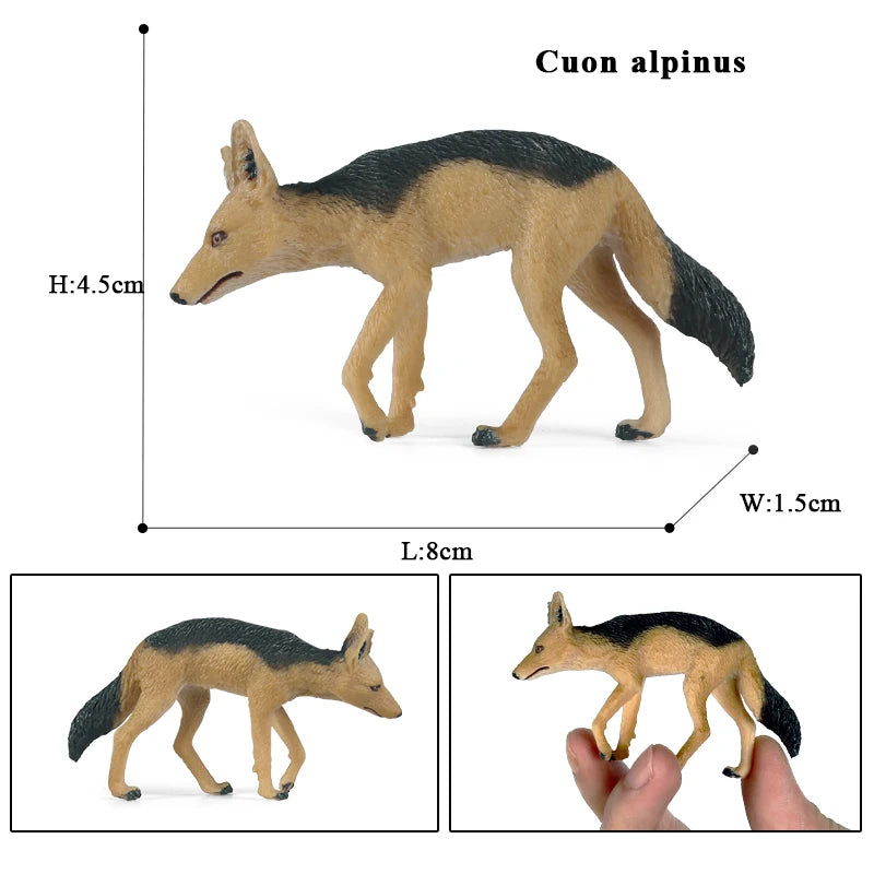 Oenux Wild Beast Animals Small Gray Wolf Maned Wolf Baby Wolves Simulation Model Action Figures Collection PVC Gift Kid Toy Gift