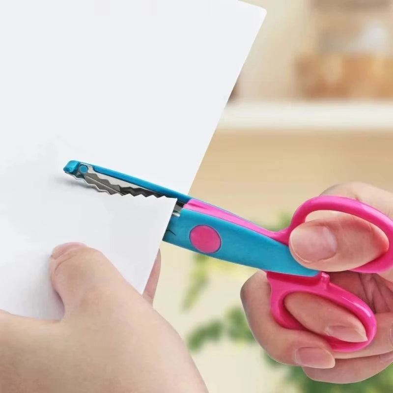 Student DIY Color Album Decorative Lace Scissors Comfortable Hand Scissors Paper Cuttings Scissors Art Safety Scissors New