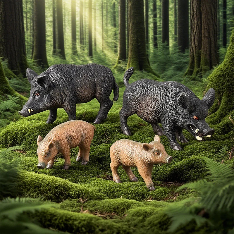 Oenux Wild Boar Tapirus Indicus Porcupine Animals Simulation Model Action Figures Figurine Educational Collection Kids Toy Gift