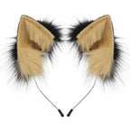 Handmade Faux Fur Animal Ears Headband Furry Cat Fox Ear Hairhoop Headwear Costume Accessory for Cosplay Masquerade