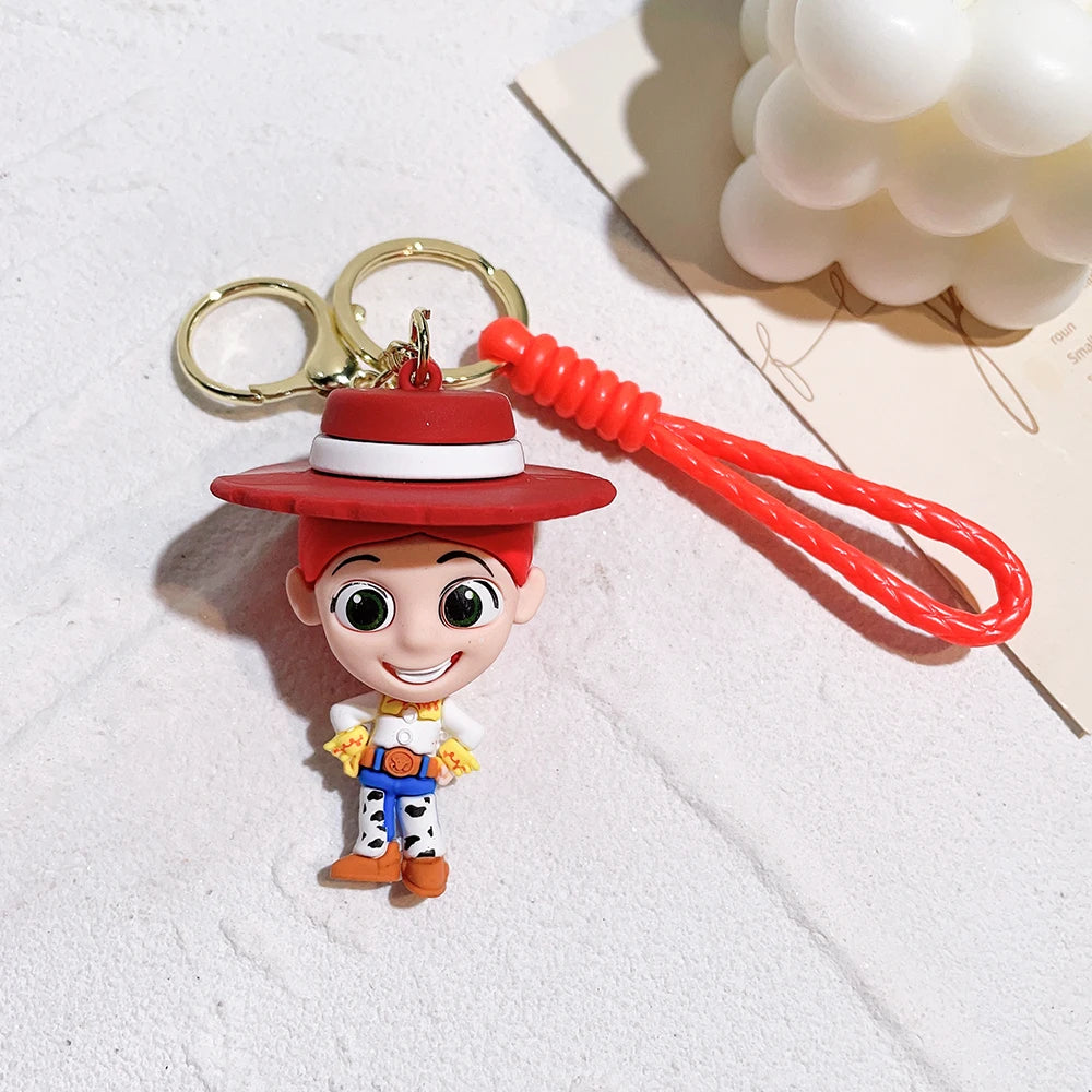 Disney Toy Story Figure Keyring Woody Buzz Alien Smarty Pants Car Keychain Cute Doll Pendant Birthday Christmas Gift for Kids