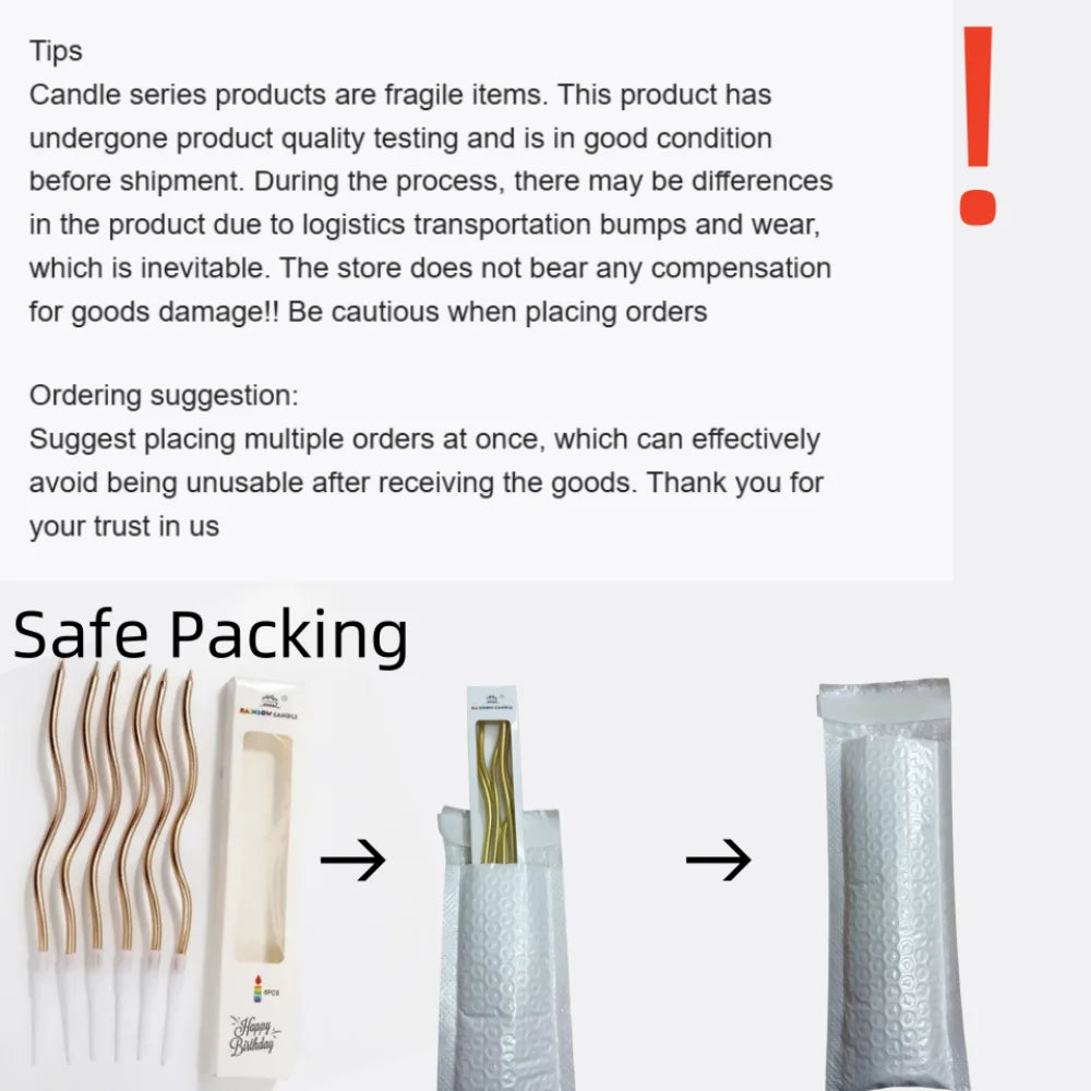 6/12/48pcs/1case Birthday Candles Spiral Cake Candles  Long Thin Cake Candles For Wedding Party And Cake Decoration