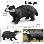 Oenux Realistic Wildlife Animal Model Beaver Badger Wolverine Anteater Pangolin Figurine  Simulation Cognitive Educational Displ