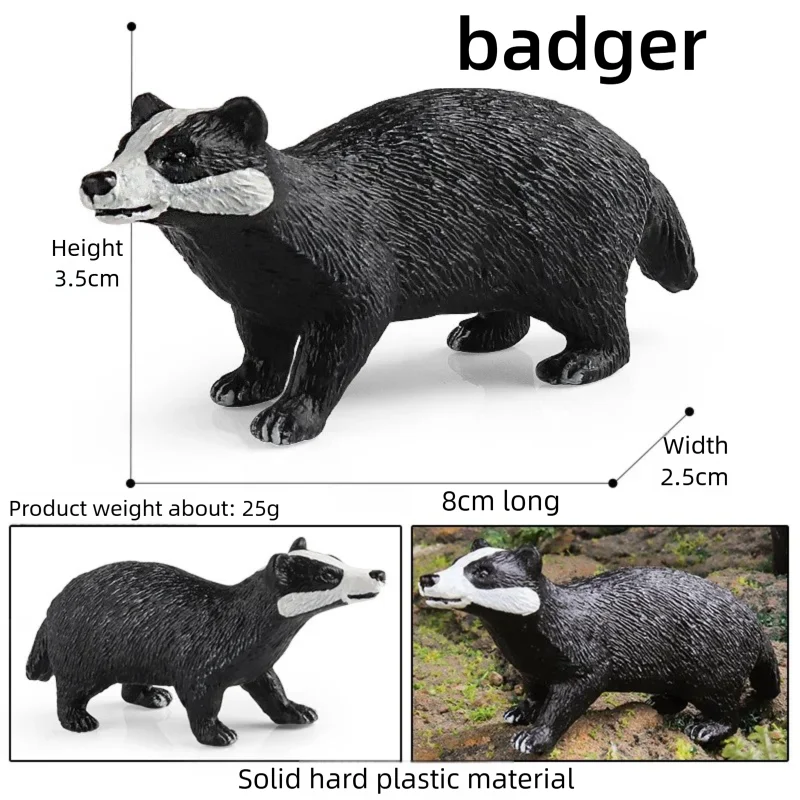 Oenux Realistic Wildlife Animal Model Beaver Badger Wolverine Anteater Pangolin Figurine  Simulation Cognitive Educational Displ