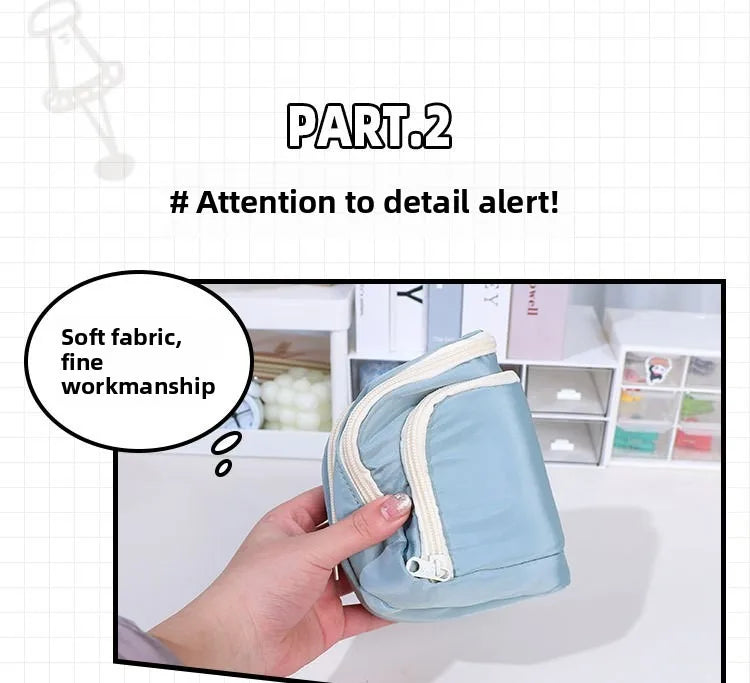 Large Capacity Simple and Versatile Japanese Pencil Case Stationery Box for Female Primary School Students, Junior High School S
