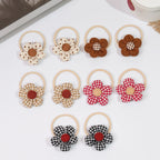 8/10Pcs Boutique Childrens Hair Ties with Flowers, Hair Bow Ties for Girls, Elastics Ponytail Holders Pigtails Rubber Band