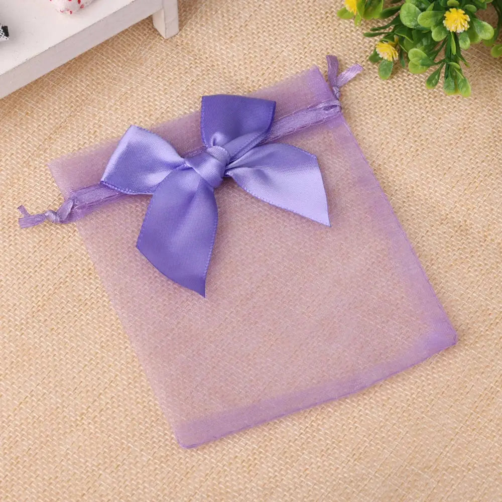 10pcs/20pcs 9x12 10x15 13x18cm New Design Bow Organza Bags Jewelry Candy Packing Bag Wedding Party Gift Storage Drawstring Pouch