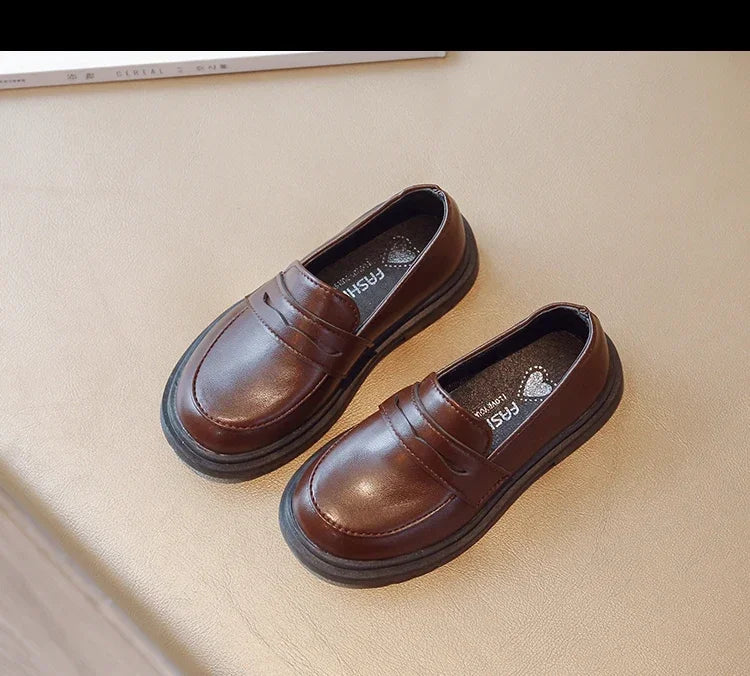 Children's Leather Shoes Classic British Style for Boys Girls