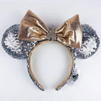 Disney Princess Headband Mickey Ear Rapunzel Sequin Bow Hair Hoop Birthday Gift Girl Accessories Halloween Gift Christmas Jack