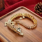 3D Alloy Golden Dragon Statue with Movable Limbs - Home Desktop Decoration Symbol of Power And Good Luck