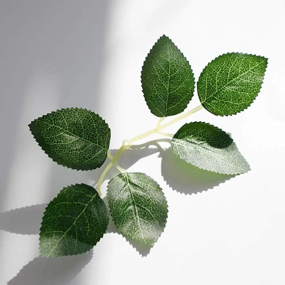50/100pcs Artificial Plant Rose Leaves Christmas Home Outdoor UV protection Garden Wall Wedding Bridal Bouquet Diy Decorative