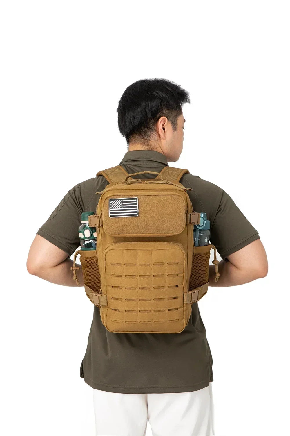 25L Tactical Backpack Outdoor Bag Fitness Backpack MOLLE Backpack Women's/Men's Hiking Survival Backpack Men's Dual Cup Holder