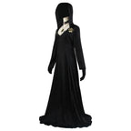 In Stock Moth Lady Evil Cosplay Fantasia Village Vampire Lady Dimitrescu Costume Women Black Dress Halloween Carnival Party Suit