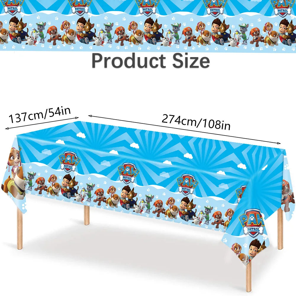 Birthday Paw Patrol Tablecloth Disposable Table Cloth Table Cover Paw Patrol Birthday party Decoration Party Favors supplies