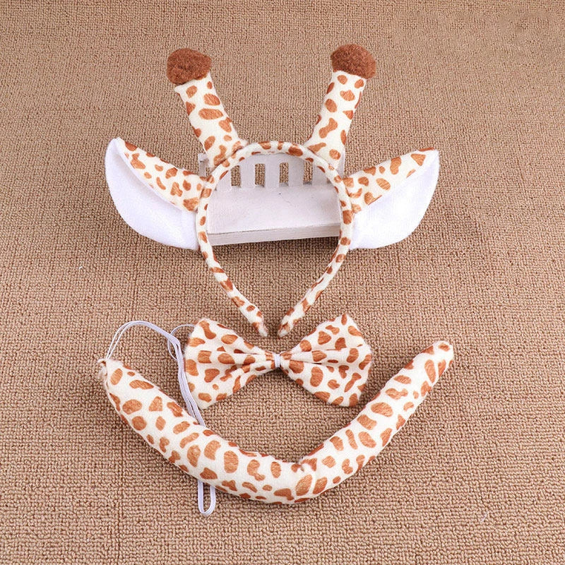 Anime Cute Animal Dress Cosplay Giraffe Frog Tiger Mouse Monkey Costumes Accessory Sweet Headwear Tail Bow Birthday Day Gifts