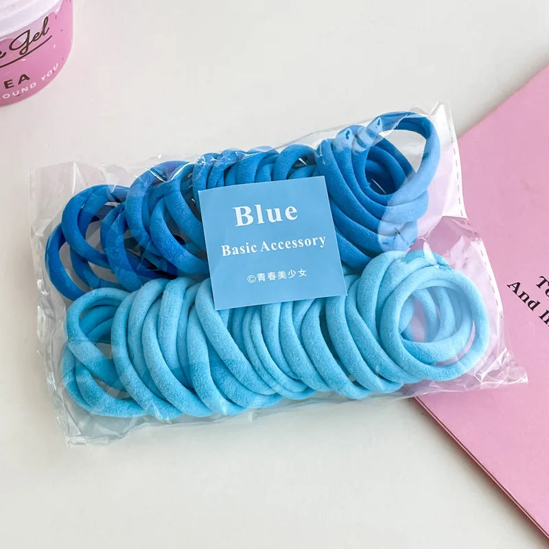 50/Set Colorful Elastic Hair Bands Children Girl Ponytail Holder Elastic Rubber Bands For Women Hair Accessories Headband
