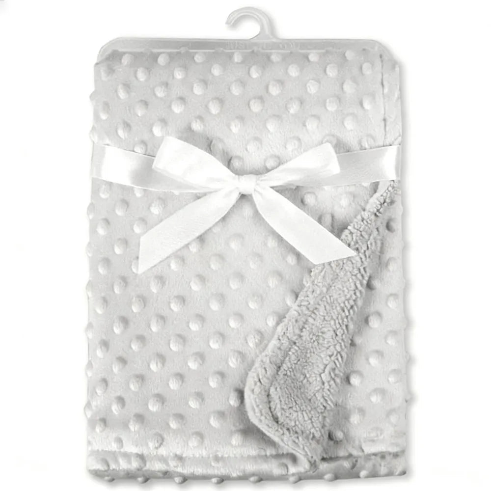 Baby Blanket & Swaddling Newborn Thermal Soft Fleece Blanket Winter Solid Bedding Set Cotton Quilt Infant Bedding Swaddle Wrap