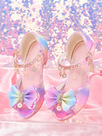 Girls Rainbow Glitter Dress Shoes Party Sandals for Kids