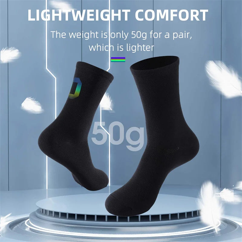 WEST BIKING Professional Cycling Breathable Socks Bicycle Racing Compression Socks Men Soccer Basketball Sports Reflective Socks