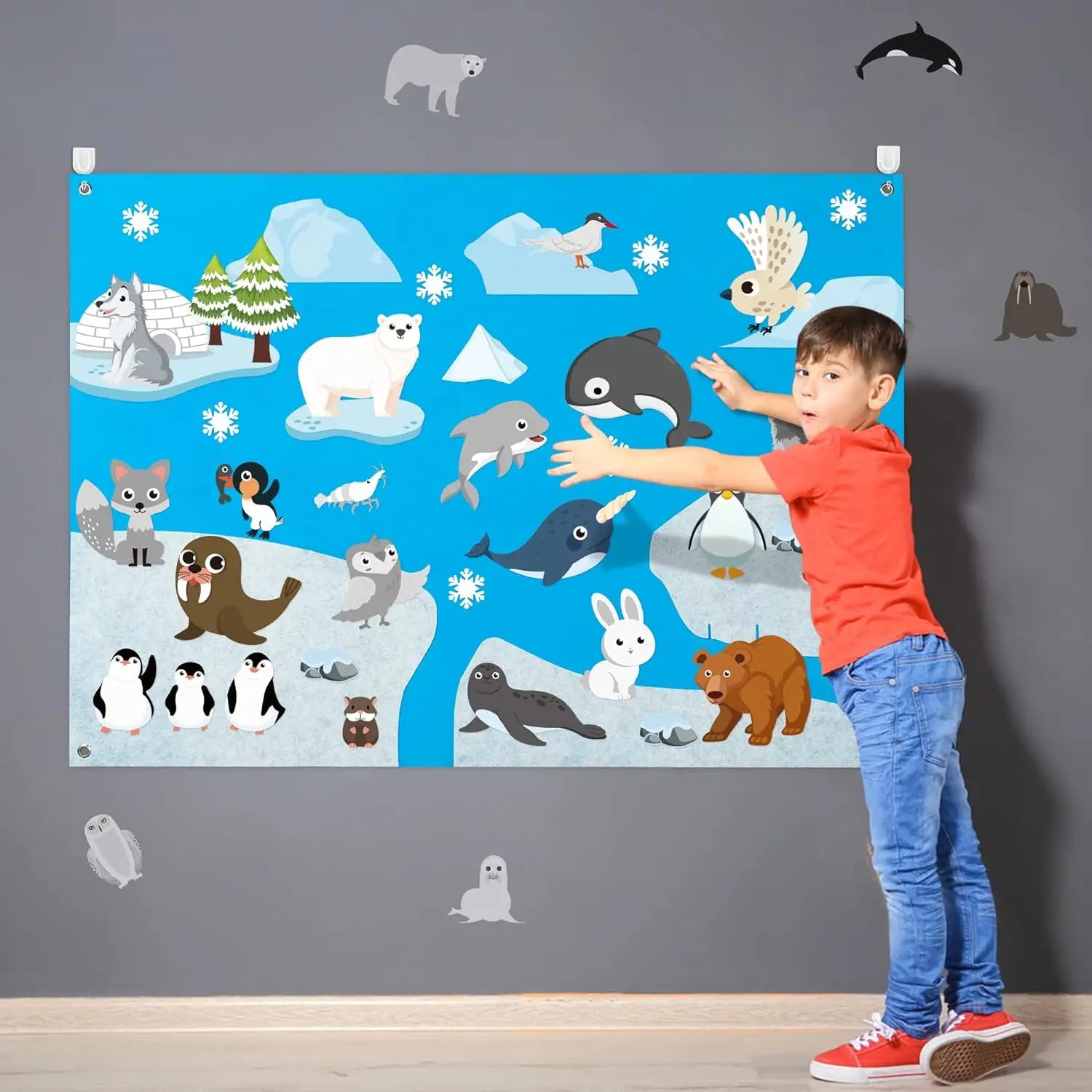 Farm Animals Felt Story Busy Board 4-in-1 Learning Activity Set