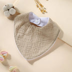 New Cotton Baby Bib Soft Waterproof Triangle Saliva Towel Adjustable Button Print Infant Boy Girl Feeding Burp Cloth Cute Bibs