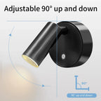 Rechargeable LED Wall Lamp Touch Night Lights Wireless Magnetic Spotlight 360° Rotation For Bedroom Bedside Reading Lighting