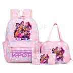 3Pcs/Set KPop Demon Hunter School Bags Girls Teens Rumi Mira Zoey Youth School Backpack Travel School Students Laptop Backpack