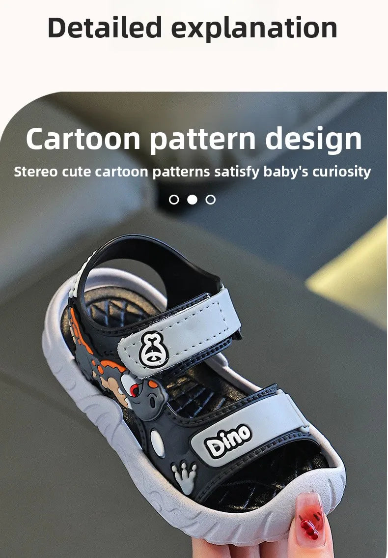 Kids Sport Sandals Breathable Velcro Shoes for Children