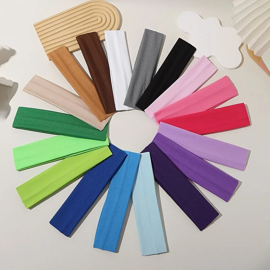 10PCS Women'S Elastic Headbands, Made of Woven Polyester, Non-Slip, Sweat-Absorbing, Suitable for Yoga, Running, And Sports