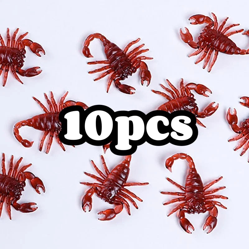 50pcs Realistic Bugs Funny Toy Fake Cockroach Novelty Insects Halloween Prank Simulation Tricky Disgusting Scary Party Supplies