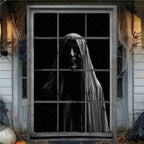 Scary Halloween Curtain Window Banner Horror Hanging Cloth Family Party Decoration Witch Zombie Ghosts Super Terrifying Backdrop