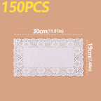 150Pcs Kitchen Fried Food Special Flower Bottom Paper Oil-absorbing Paper Baking Cake Pizza Snack Round Household Lace Paper Pad