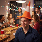 Funny Foldable Traffic Cone Hat Dress Up Masquerade Stage Hat Role Play All Age Halloween Costume Funny Hat Cosplay Event