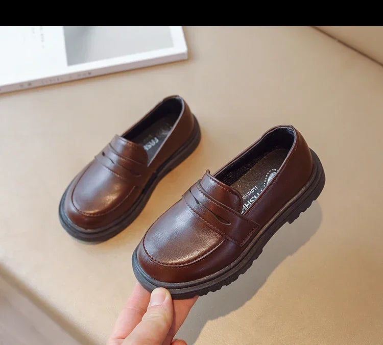 Children's Leather Shoes Classic British Style for Boys Girls